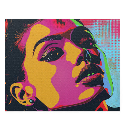 Colorful Pop Art Portrait Jigsaw Puzzle - A vibrant and bold portrait puzzle for art lovers and enthusiasts