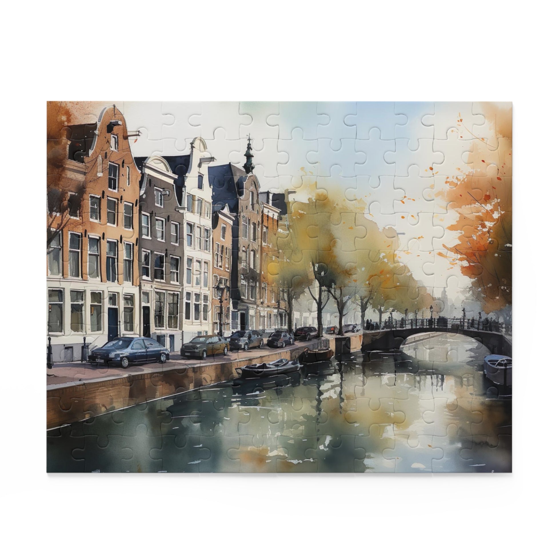 "Explore Amsterdam's canals and architecture with this challenging puzzle, perfect for tourists and enthusiasts."