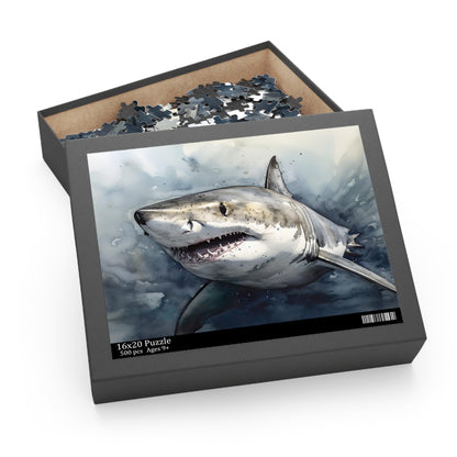 Great White Shark Jigsaw Puzzle - Dive into the world of sharks with this stunning puzzle.