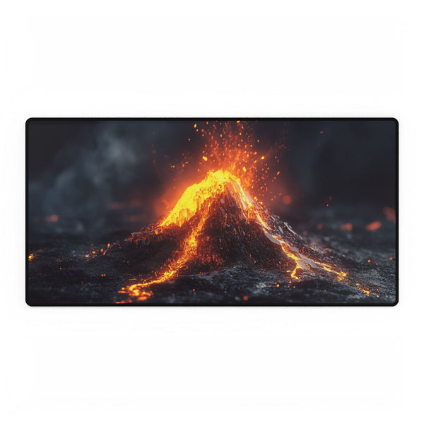 Molten Crystal Volcano Eruption Gaming XXL Extended Desk Mat - Front Hero View | Prints With Passion