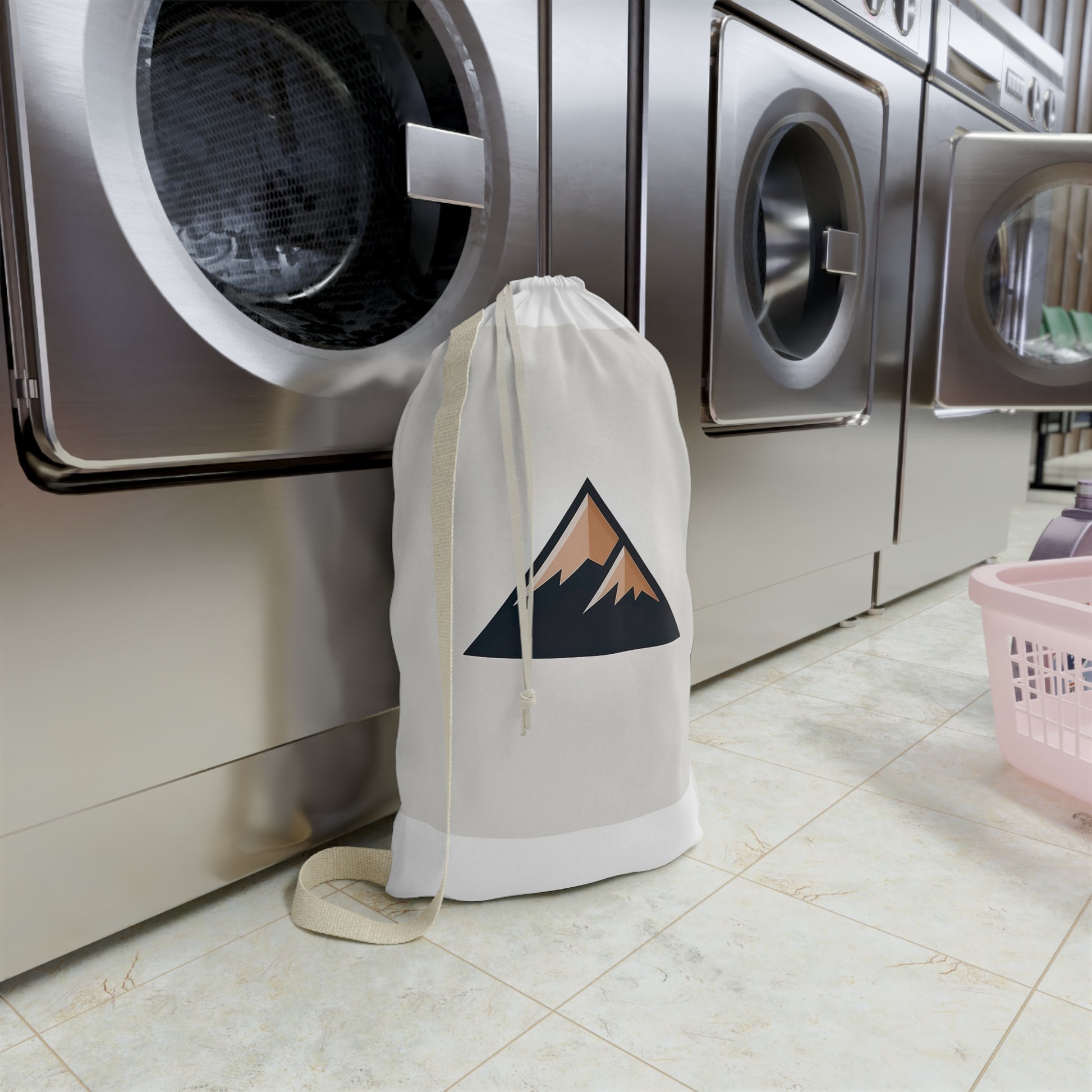 Stylish mountain logo laundry bag for easy and organized dirty clothes storage