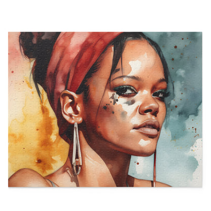 Rihanna Watercolor Upscaled Jigsaw Puzzle | Puzzle | Back-to-School, Fall Picks, Games, Holiday Picks, Home & Living, Puzzles, TikTok, Valentine's Day, Valentine's Day Picks | Prints with Passion