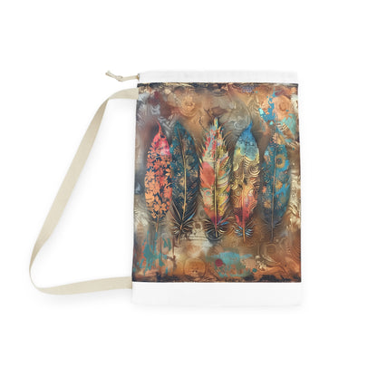 Boho Feather Laundry Bag - Stylish laundry bag with durable material and feather design