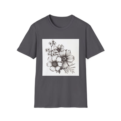 Blooming Brilliance: Hand-Drawn Floral T-shirt 
 Nature's Canvas: Hand-Drawn Botanical Symphony T-shirt 
 Whispering Petals: Hand-Drawn Floral Rhapsody T-shirt