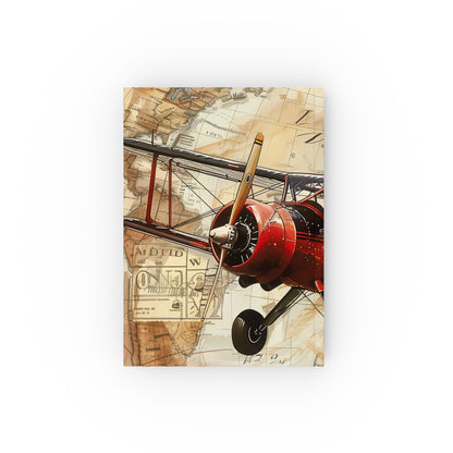 Vintage Airplane Travel Journal with Colorful Stamps - Perfect for Documenting Adventures & Gifting