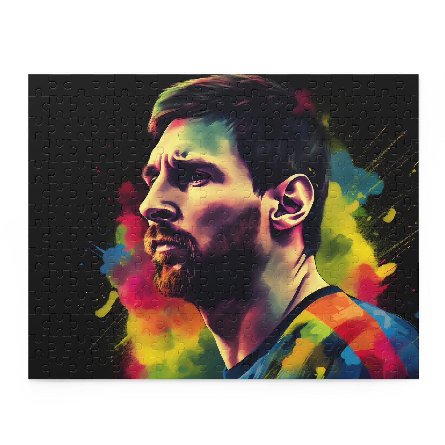 Messi Watercolor Neon Puzzle