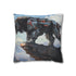 Mech Lion Roaring on a Digital Cliff — 40×40 Cushion Cover — Front 40×40 cm Square Cushion View