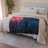Neon Flower Blooming from Concrete — Plush Fleece Throw Blanket — Product Detail View 6