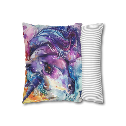 "Unicorn Dreamland Watercolor Pillowcase - High-quality, stylish design perfect for all seasons, makes a great gift. Shop now!"