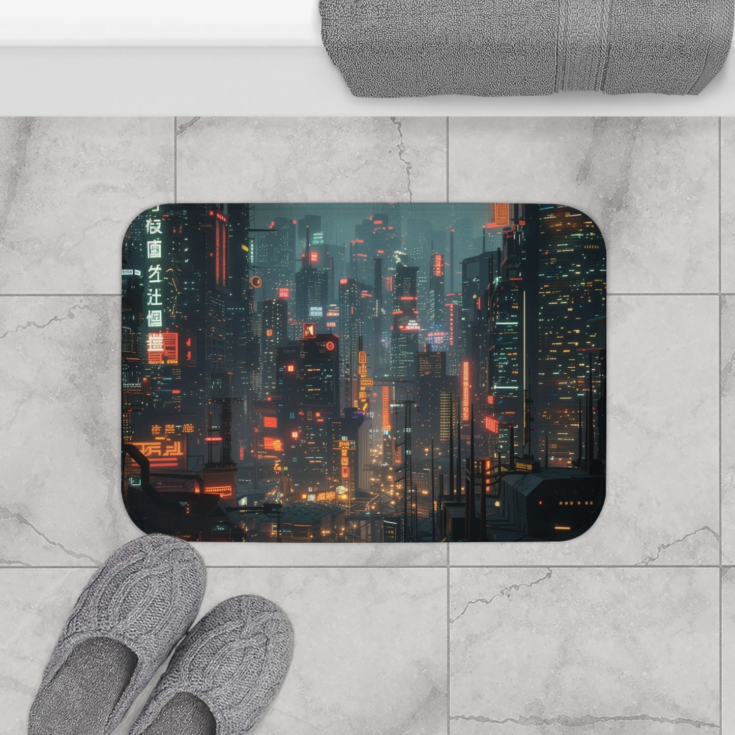 Future City Bath Mat | Bath Mats | Bath, Bathroom, Home & Living, Indoor, Sublimation | Prints with Passion