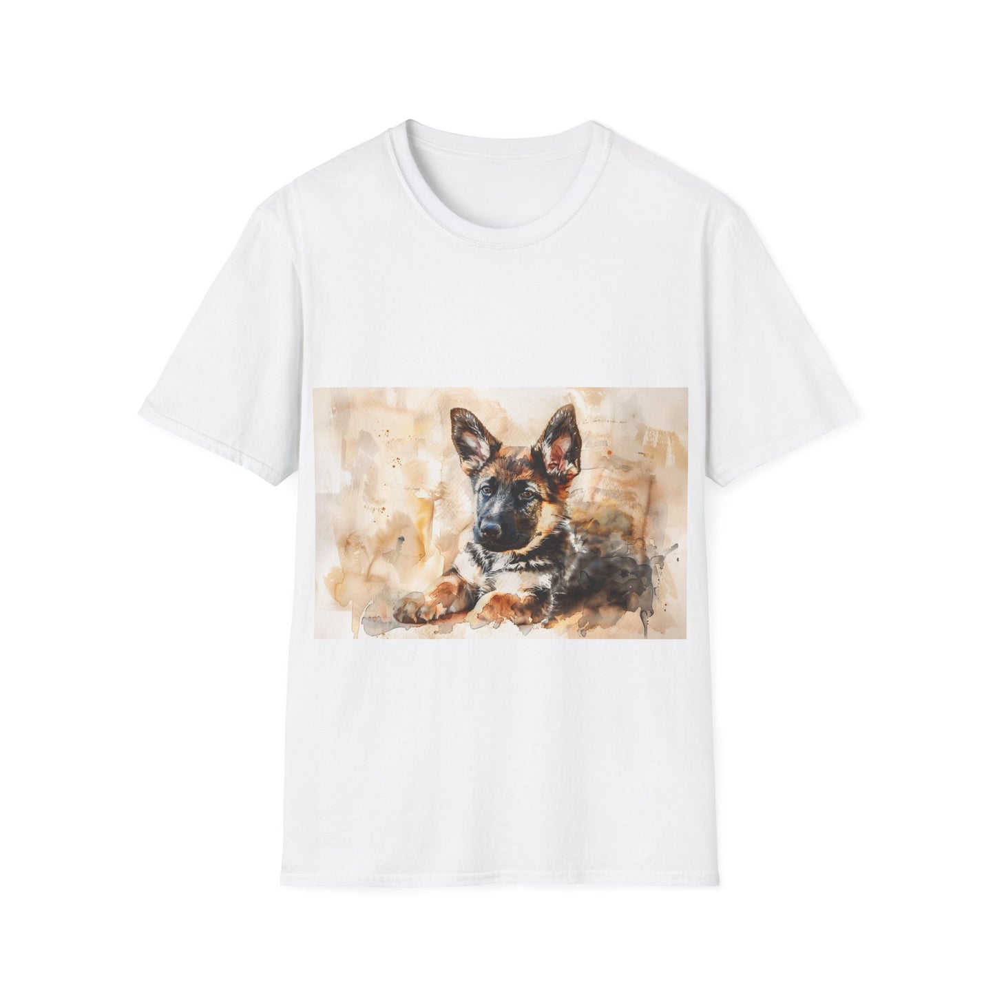 Adorable German Shepherd Watercolor Tee