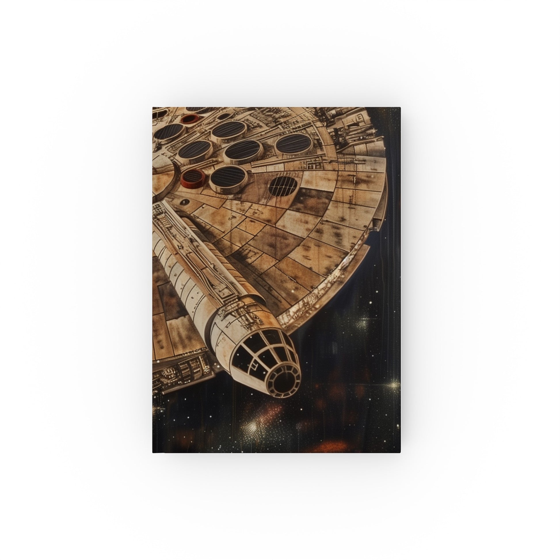 "Adventures in Hyperspace: Millennium Falcon Journal - Stylish and Versatile for Galactic Adventures! Makes a great gift. Shop now!"