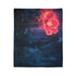 Neon Flower Blooming from Concrete — Plush Fleece Throw Blanket — Product Detail View 7