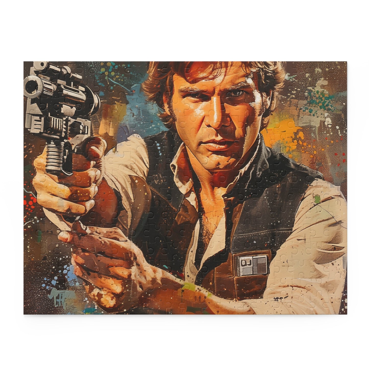 Star Wars Han Solo jigsaw puzzle with iconic scenes, perfect for fans of the galaxy.