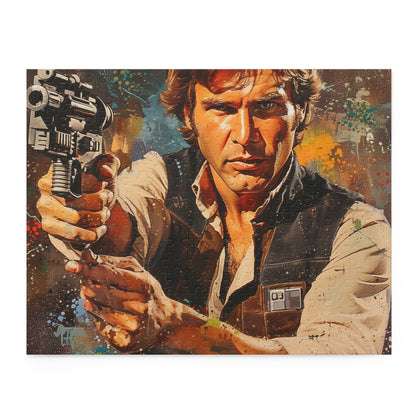 Star Wars Han Solo jigsaw puzzle with iconic scenes, perfect for fans of the galaxy.