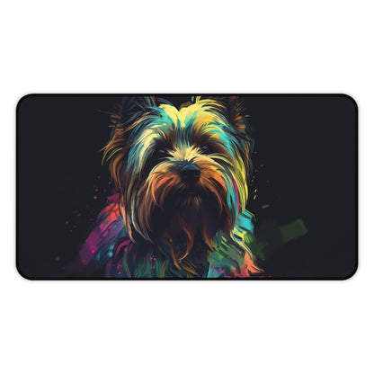 "Yorkie Terrier Desk Mat - Stay organized in style with this adorable puppy love accessory for dog lovers"