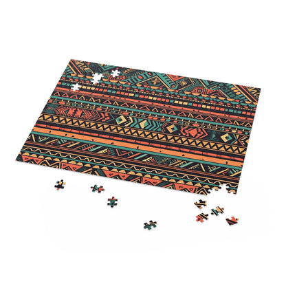 Vibrant Aztec Pattern Jigsaw Puzzle - Immerse in Ancient World Artwork - Perfect for Enthusiasts & History Buffs - 500 Pieces