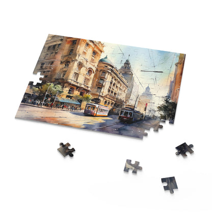 "Melbourne Skyline Jigsaw Puzzle - Explore iconic landmarks and striking architecture in this vibrant cityscape puzzle, perfect for travel lovers and enthusiasts"