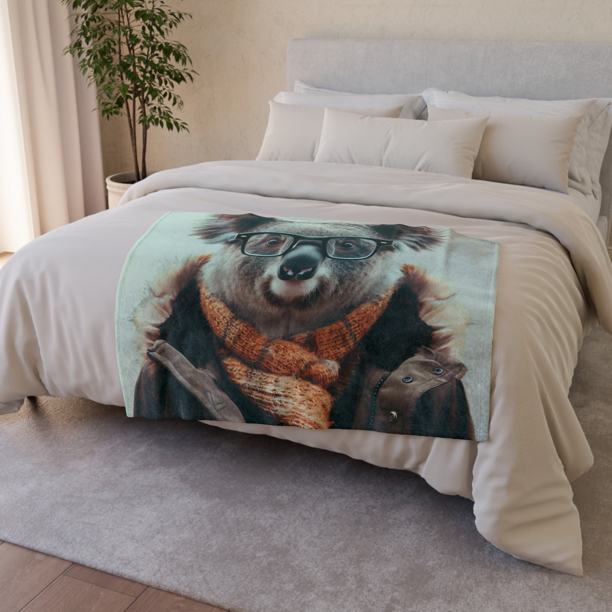 this blanket features a trendy koala design in a serene garden setting. Wrap yourself in chill vibes and cozy up with this must-have accessory.

Koala Gardens Blanket