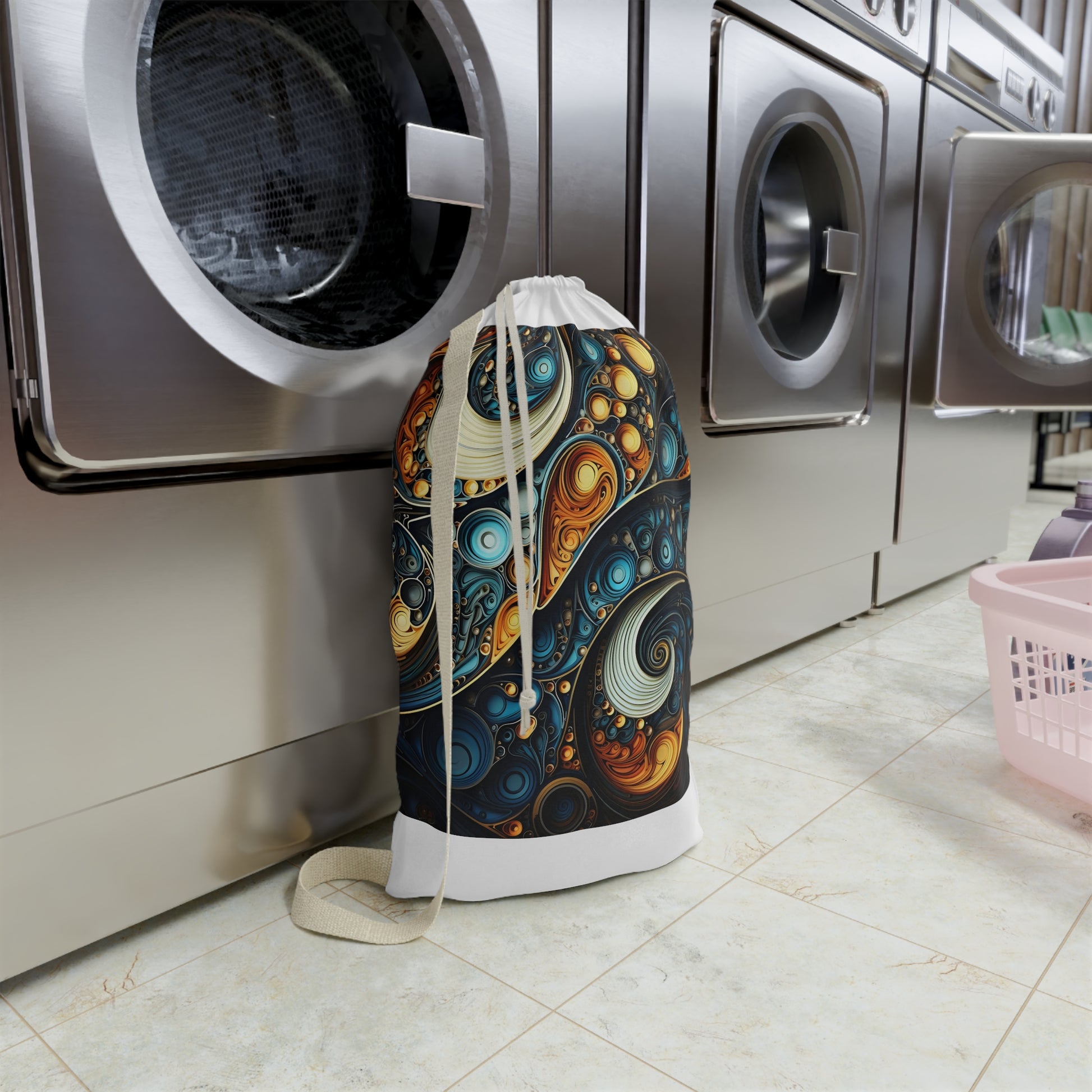 Stylish Fractal 2 Pattern Laundry Bag for Organized Laundry Routine - Durable & High-Quality Materials - Keep Laundry Fabulous