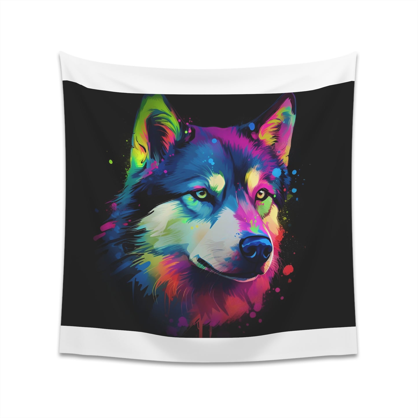 "Husky Spirit Tapestry of the Arctic | High-Quality, Stylish, Perfect for All Seasons | Great Gift | Available in 34" x 40" and 57" x 57" | Shop Now!"