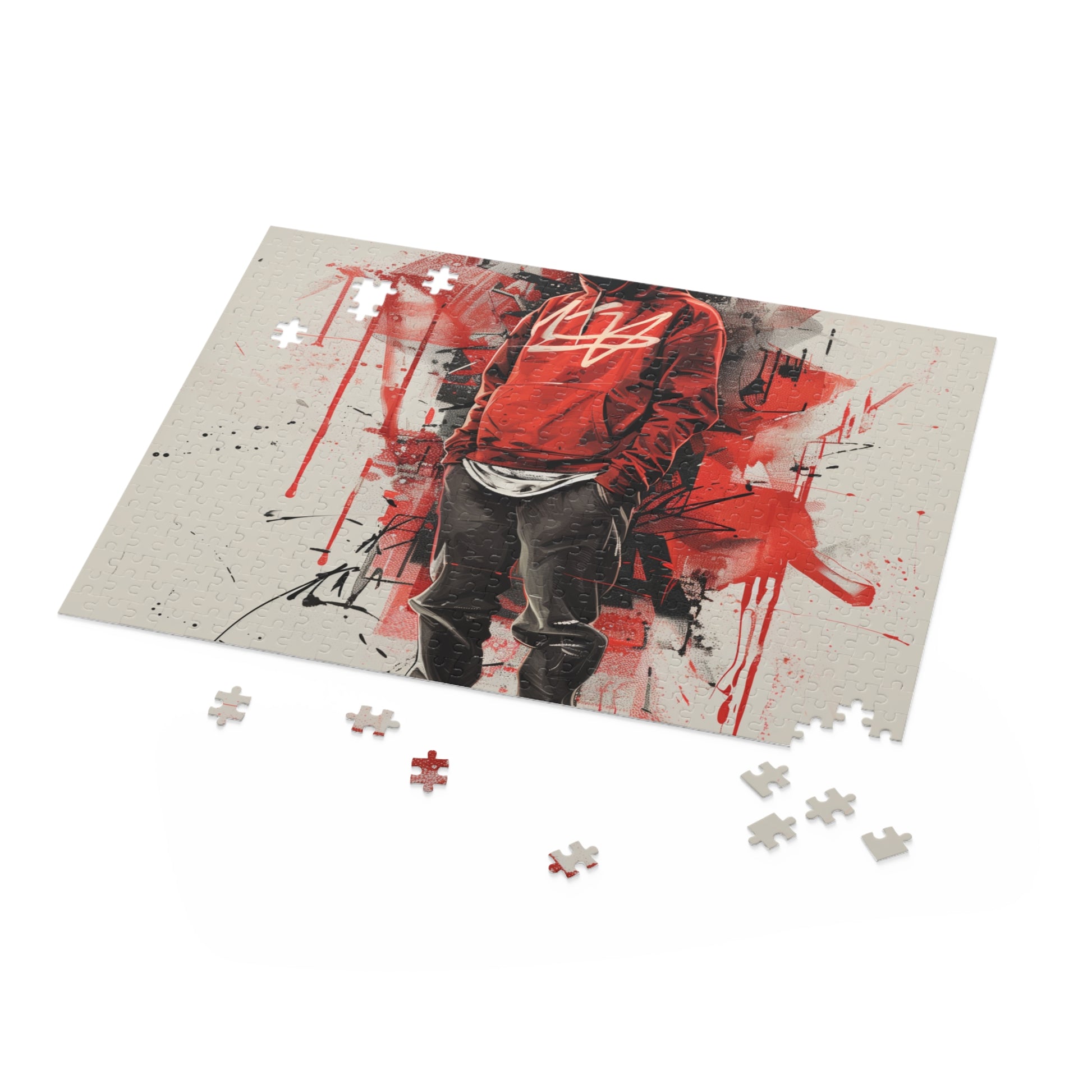 Vibrant Urban Typography Jigsaw Puzzle - Perfect for fans of streetwear fashion and contemporary art. Engage your mind with this trendy design.