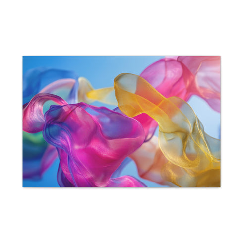Abstract Fluid Shapes in Vivid Colors Stretched Canvas Wall Art