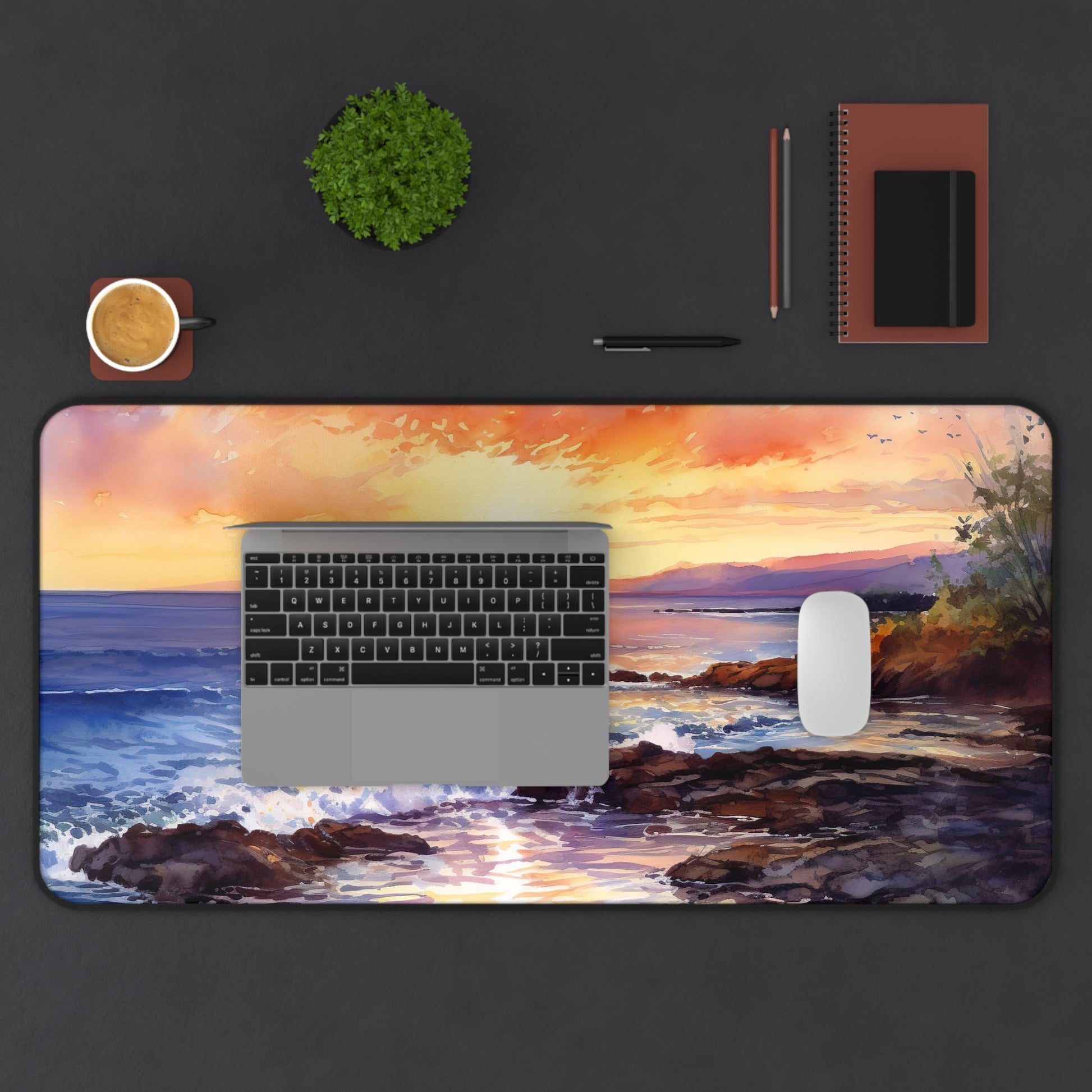 "Ocean Sunrise Desk Mat - Bring the beach to your workspace with this tranquil sunrise scene, stay inspired all day!"