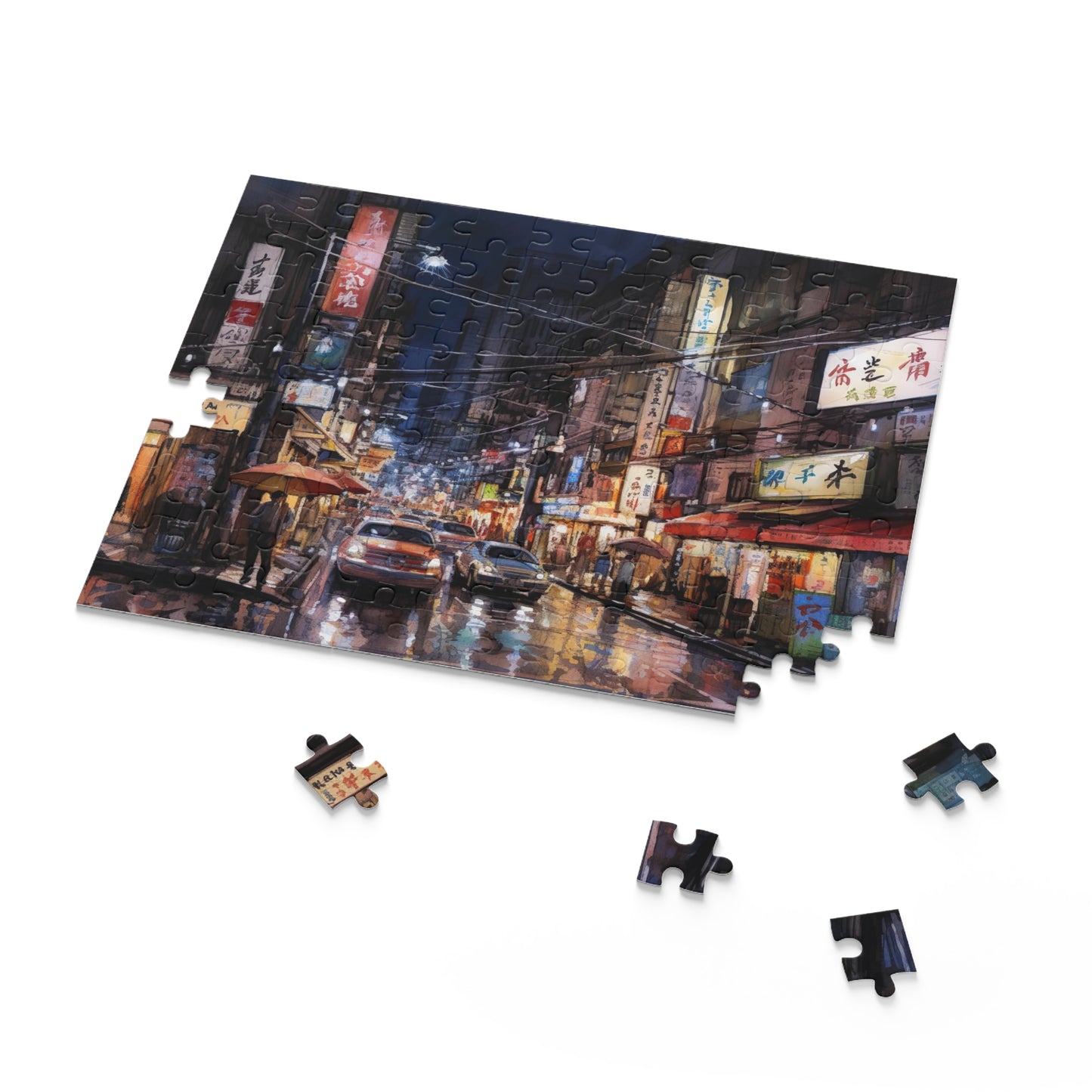 "Tokyo night skyline jigsaw puzzle with stunning cityscape view illuminated by lights"