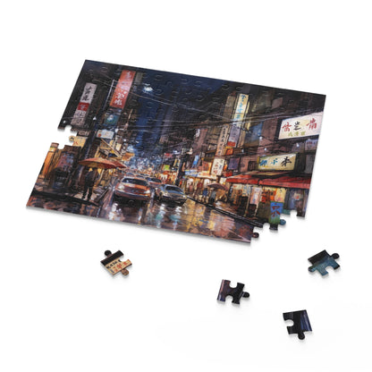 "Tokyo night skyline jigsaw puzzle with stunning cityscape view illuminated by lights"