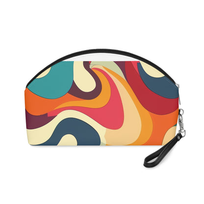 Retro Waves Vibrant Makeup Bag