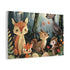Woodland Creatures in a Forest Setting — Canvas Wall Art — Side Profile & Stretched Corner Detail