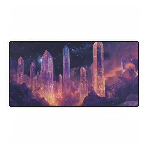 Stardust Crystal Canyon Cosmic Nebula XXL Extended Desk Mat - Front Hero View | Prints With Passion