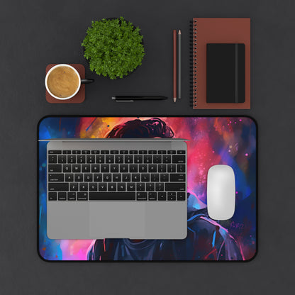 "Tom Holland watercolor neon desk mat brightens workspace with vibrant colors"