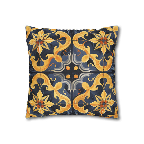 Mediterranean Artisan Ceramic Tiles Seamless Square Cushion Cover - Product in Use Lifestyle View | Prints With Passion