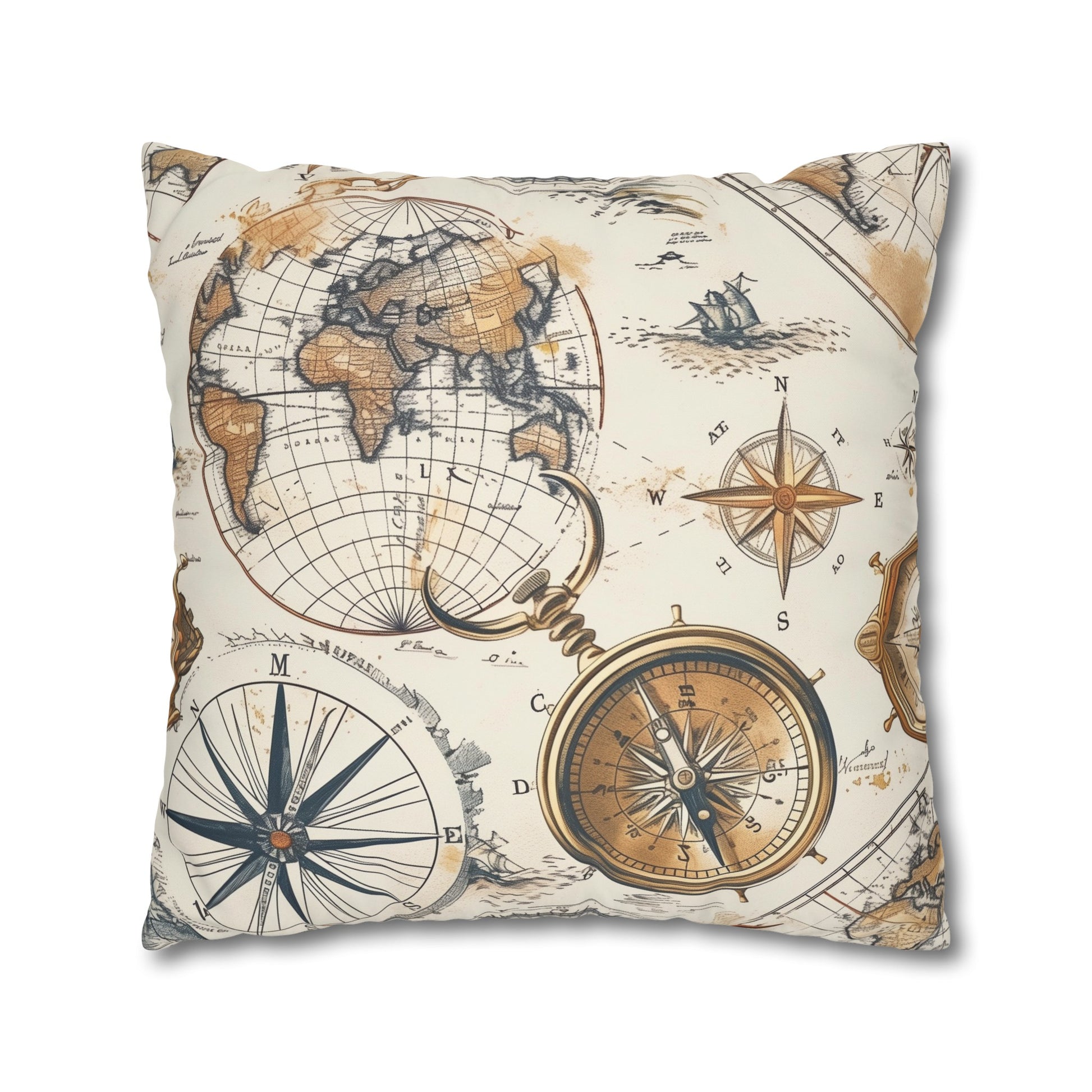 Vintage Maps Pillowcase - Transform your bedroom with antique maps, adding charm & personality to your space.