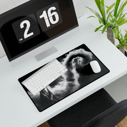 Cloud Serpent Winding Between Spires — XL & XXL Desk Mat — Product Detail View 7