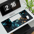 Mystical Wind Chimes Glowing in Night — XL & XXL Desk Mat — 3mm Non-Slip Natural Rubber Base Detail