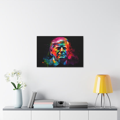 Trump Neon Watercolor Canvas Print