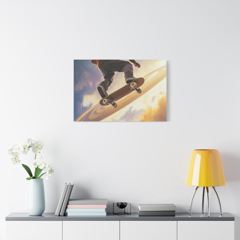 Skateboarder Riding on Rings of Saturn (Edition II) — Canvas Wall Art — Product Detail View 7