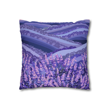 "Transform your bedroom with our Lavender Fields pillowcase, a serene blend of vibrant flowers for a peaceful sleep"