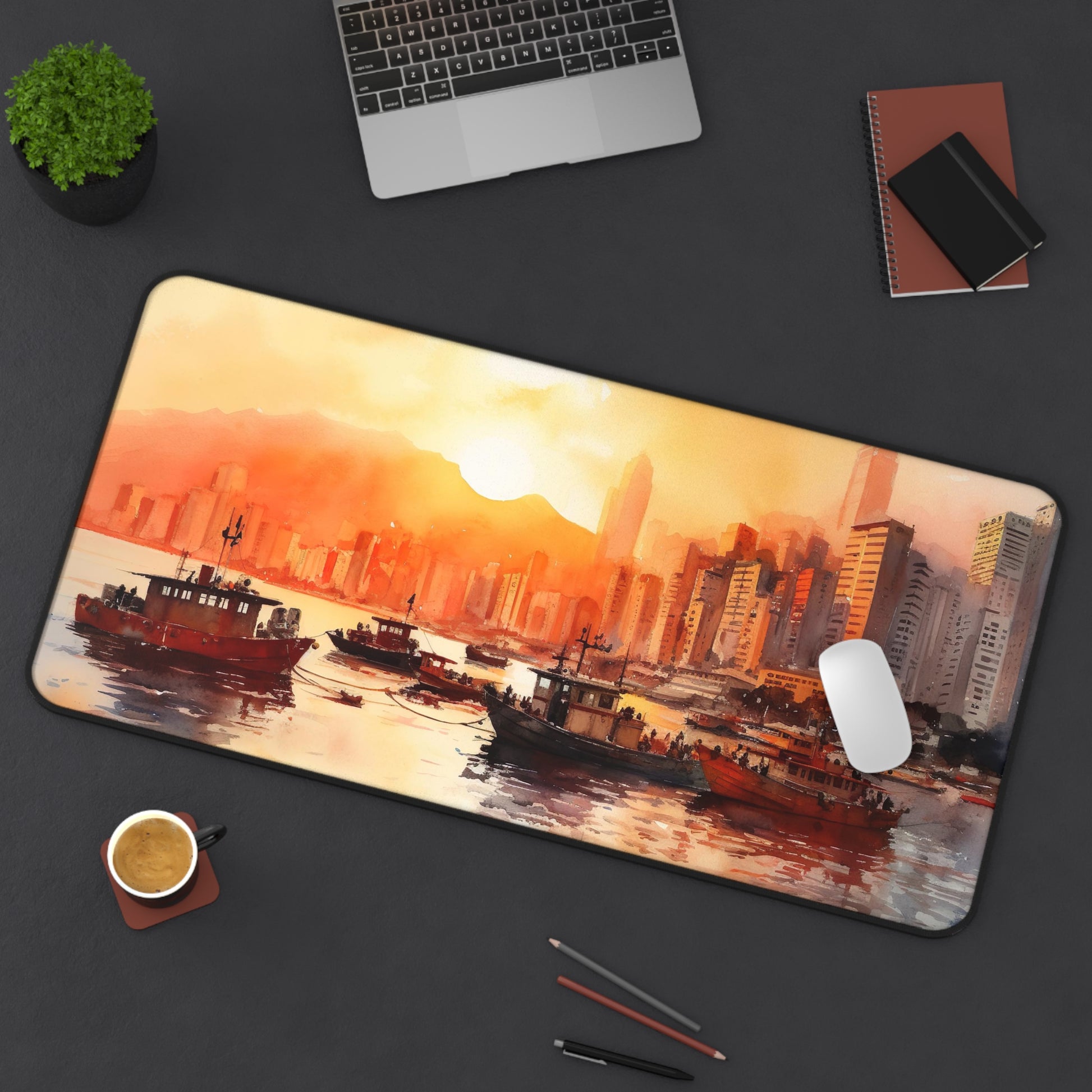 Hong Kong Skyline Desk Mat | Desk Mat | Accessories, Back-to-School, Desk, Fall Bestsellers, Home & Living, Mouse pad, Mouse Pads, Mousepad, Seasonal Picks, Stationery, TikTok | Prints with Passion