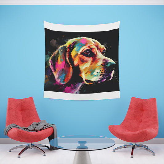 Beagle Adventures: A Tapestry of Curiosity | Wall Tapestry | All Over Print, AOP, Decor, Halloween, Home & Living, Home Decor, Indoor, Spring Essentials, Sublimation, Tapestry | Prints with Passion