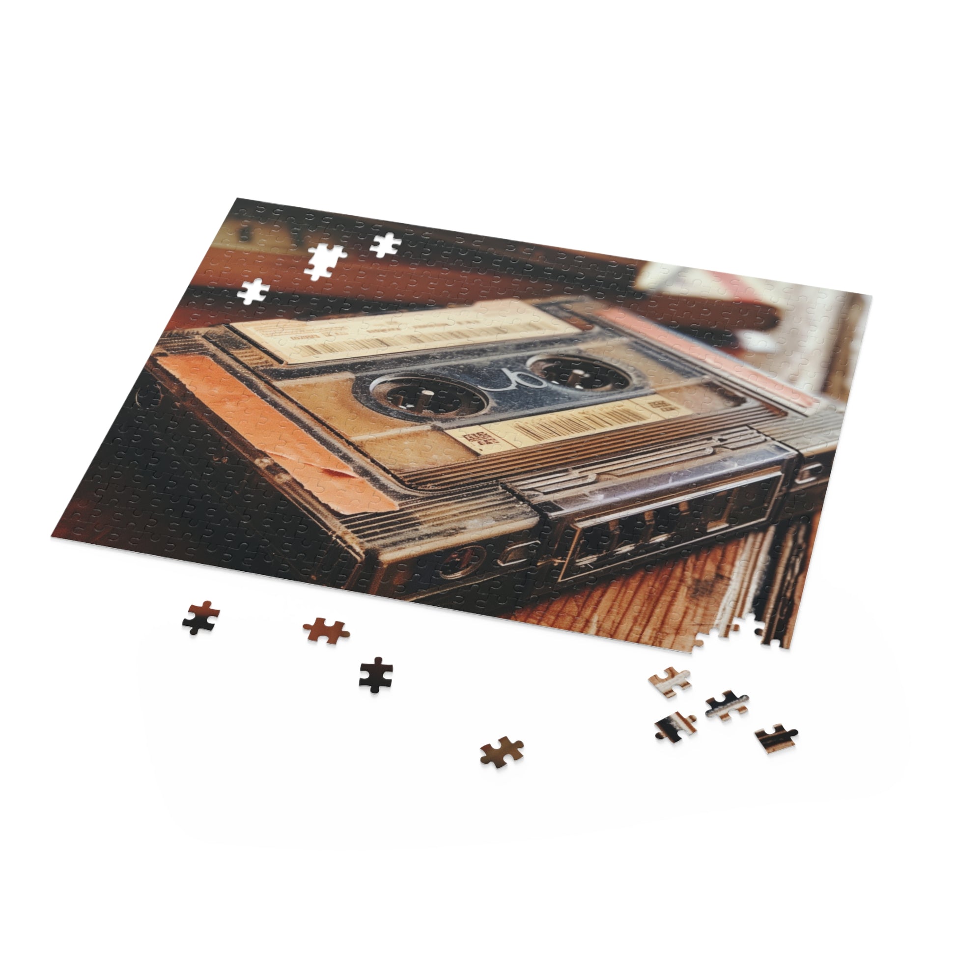 "Vintage Cassette Tape jigsaw puzzle with vibrant colors, perfect for music lovers and retro enthusiasts"