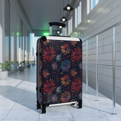 Sparkling Suitcase: Festive Fireworks Pattern