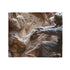 Warrior Carving Time into Rock Wall — Plush Fleece Throw Blanket — Draped Over Sofa & Bed Lifestyle View