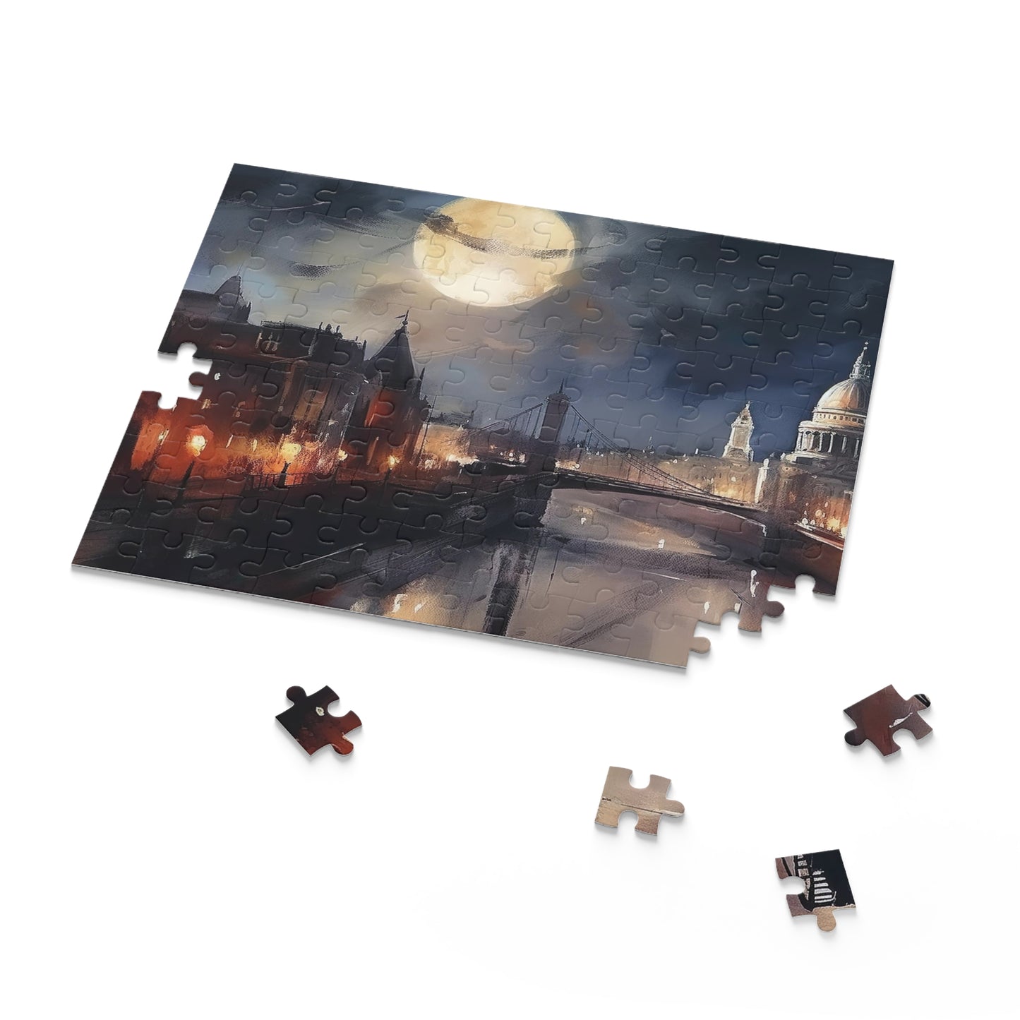 "London Night Puzzle Delight - Vibrant cityscape jigsaw puzzle capturing iconic landmarks and vibrant nightlife"