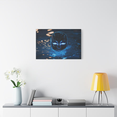 Floating Mask of Glowing Water Stretched Canvas Wall Art