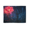 Neon Flower Blooming from Concrete — Plush Fleece Throw Blanket — Full Flat Artwork View