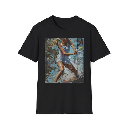 Warrior on the Court: The Unstoppable Spirit of Sharapova | T-Shirt | Art, Chic, Fashion, Flirty, Glamourous, Maria Sharapova, Painting, Sporty, Style, Tennis Star | Prints with Passion